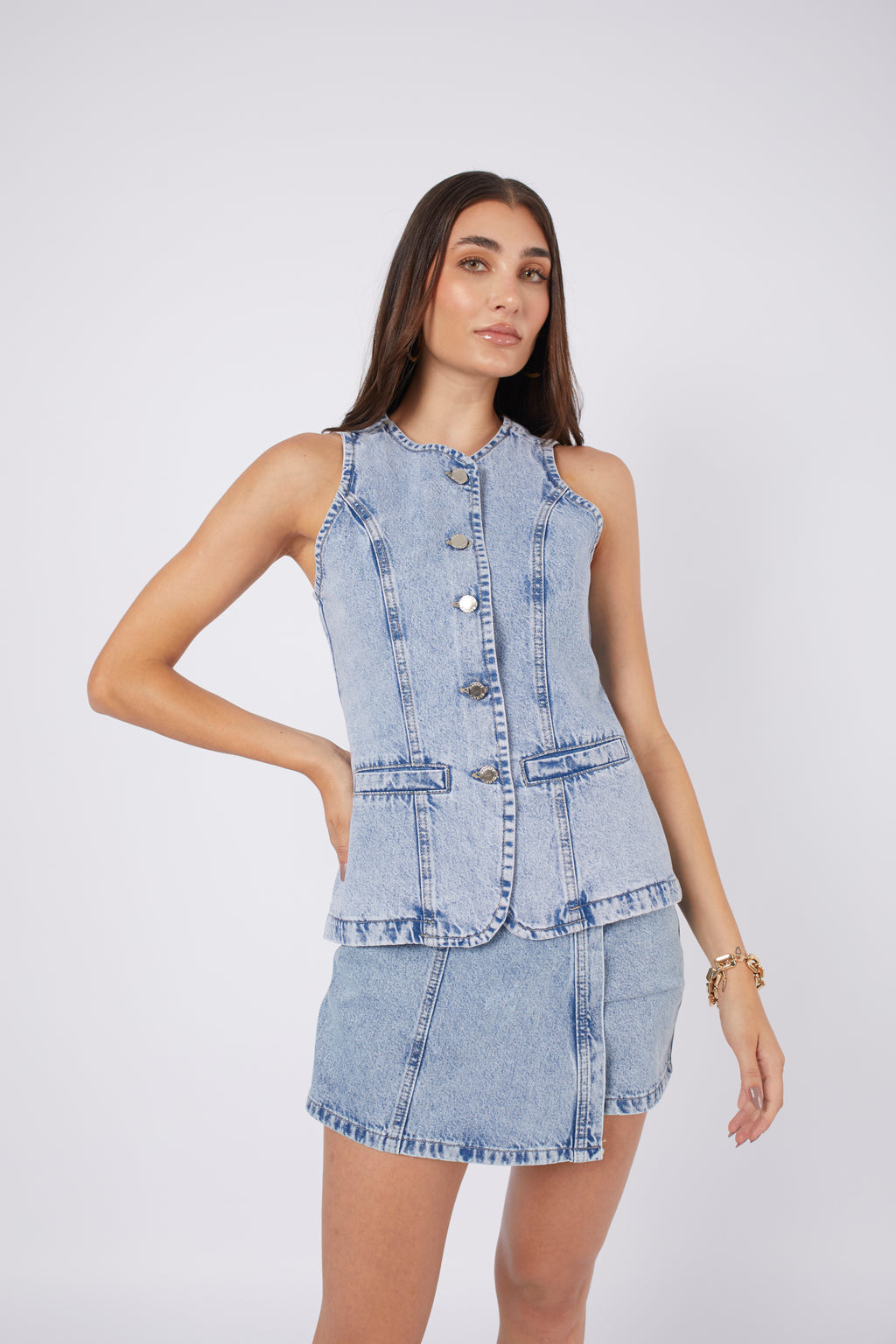 MAXI DENIM VEST SKY BLUE DAY