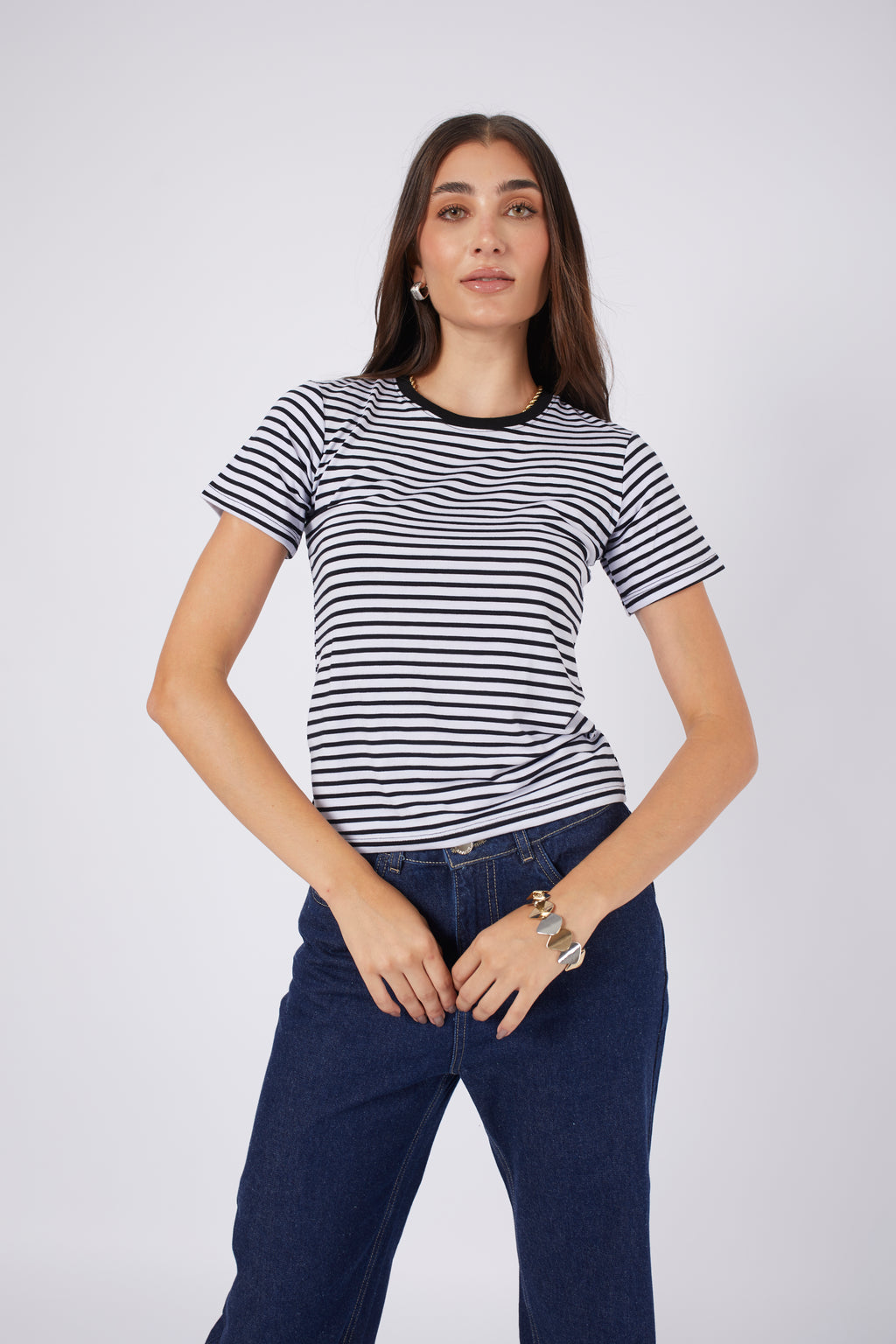 POLO BASICO PARA MUJER A RAYAS CAMILA VISCOSA