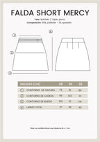 FALDA SHORT CON HEBILLAS Y CIERRE POSTERIOR PERLA - MERCY