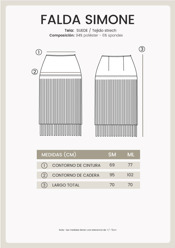 FALDA LARGA CON FLECOS MARRÓN - SIMONE