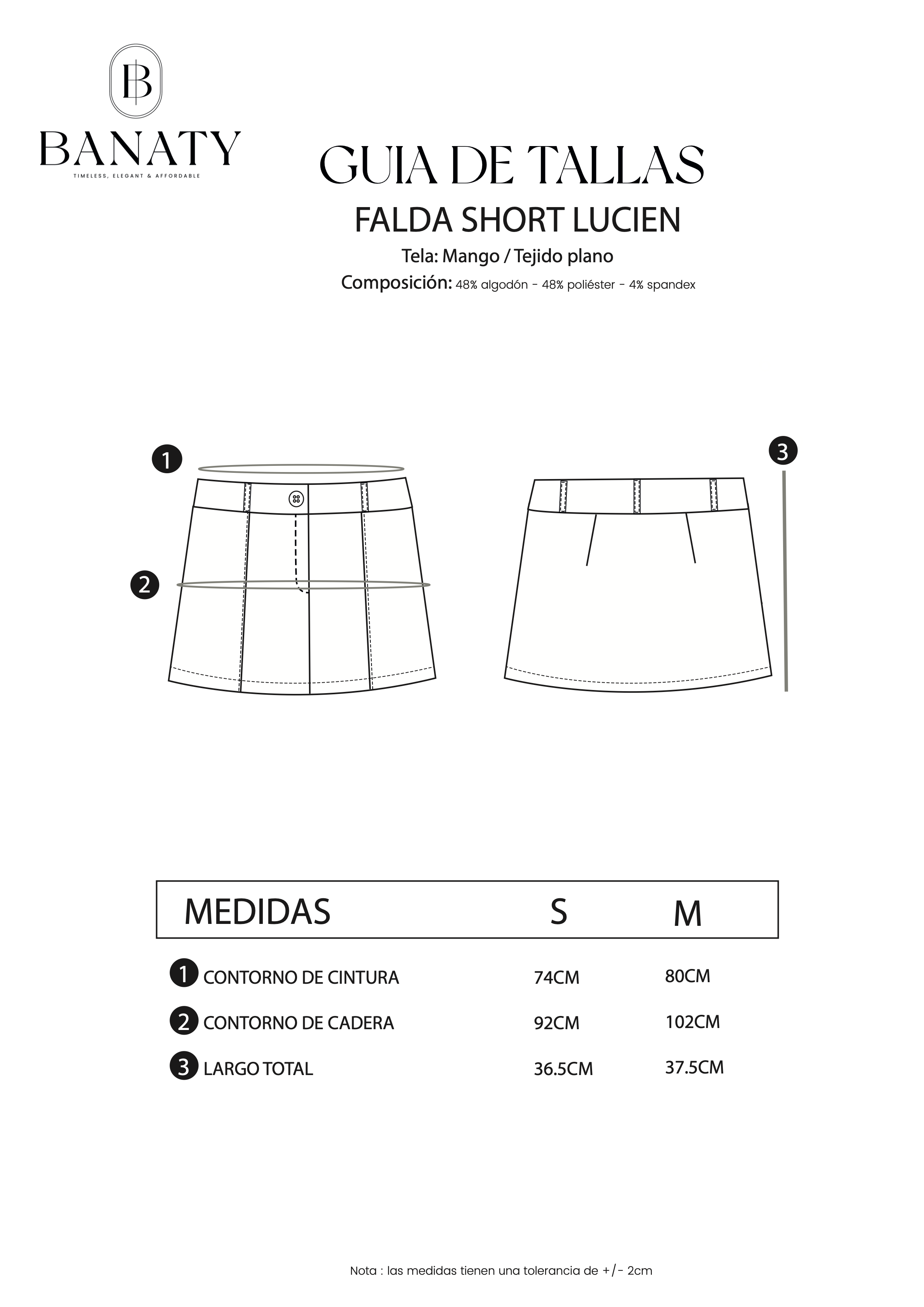 Falda Short Negro - Lucien