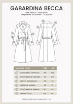 Gabardina larga con abertura y bolsillos funcionales negro - Becca