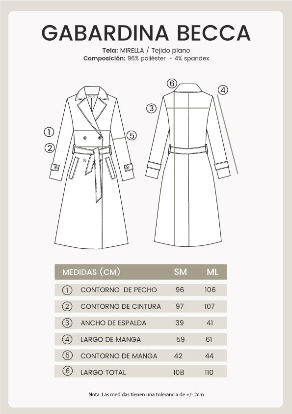 Gabardina larga con abertura y bolsillos funcionales Marron - Becca