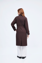 Gabardina larga con abertura y bolsillos funcionales Marron - Becca