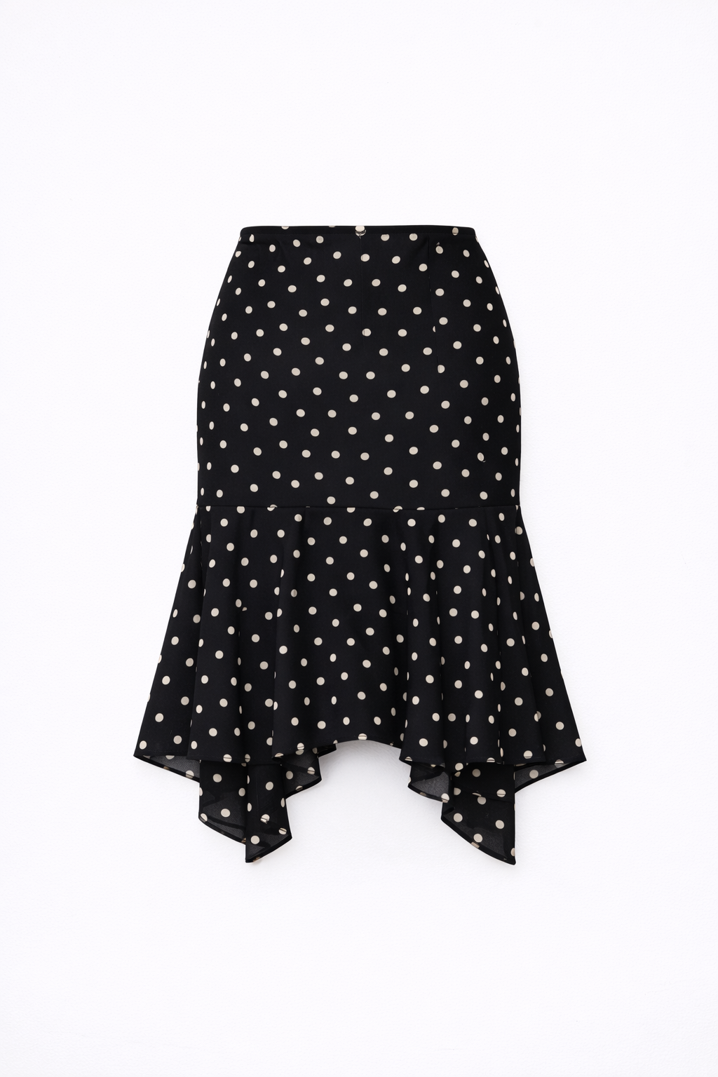 FALDA MIDI DE MALLA ASIMÉTRICA LUNARES - LUCERO