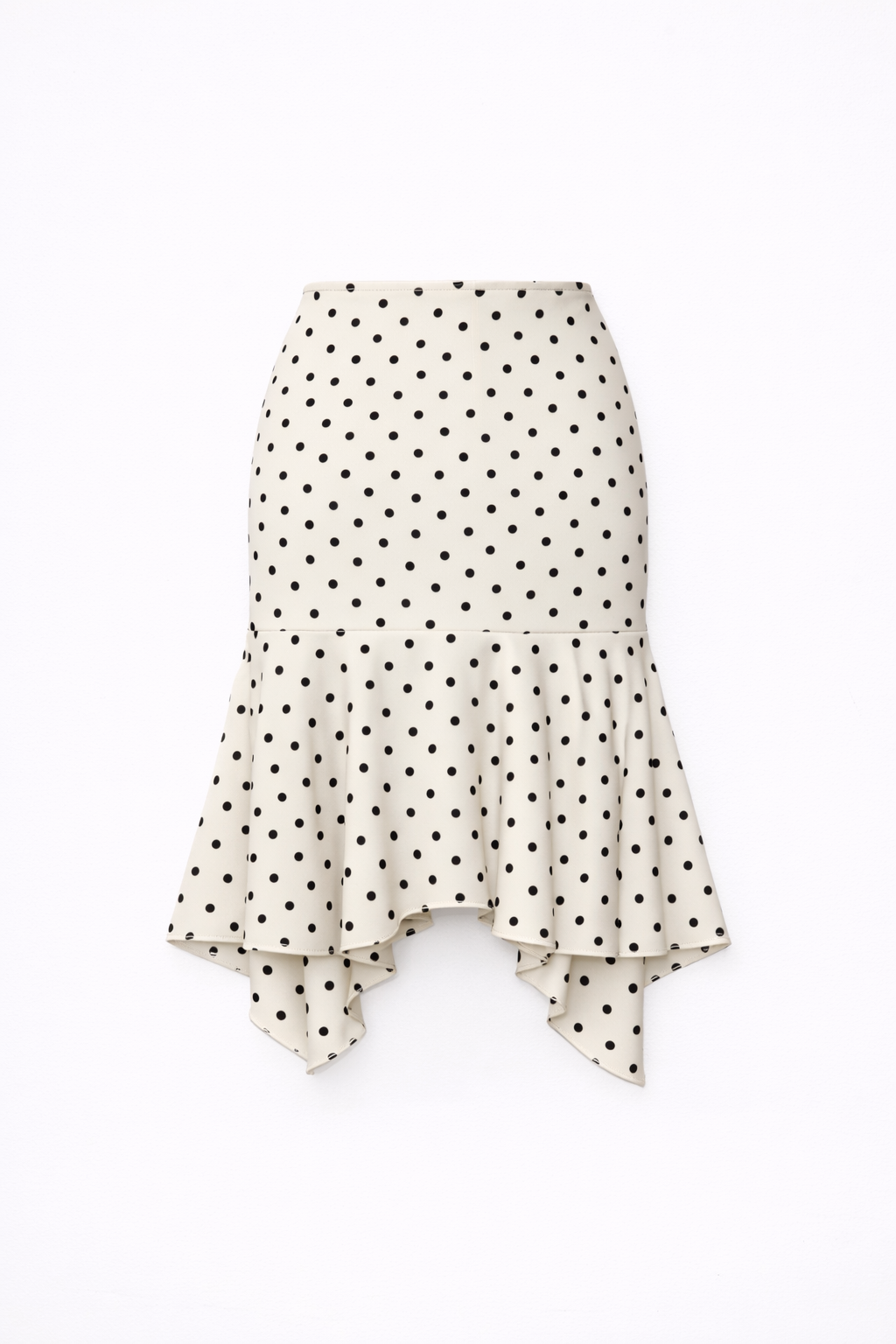 FALDA MIDI DE MALLA ASIMÉTRICA LUNARES PERLA - LUCERO