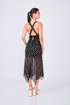 TOP DE TIRANTES CON ESTAMPADO DE LUNARES NEGRA - ABBY