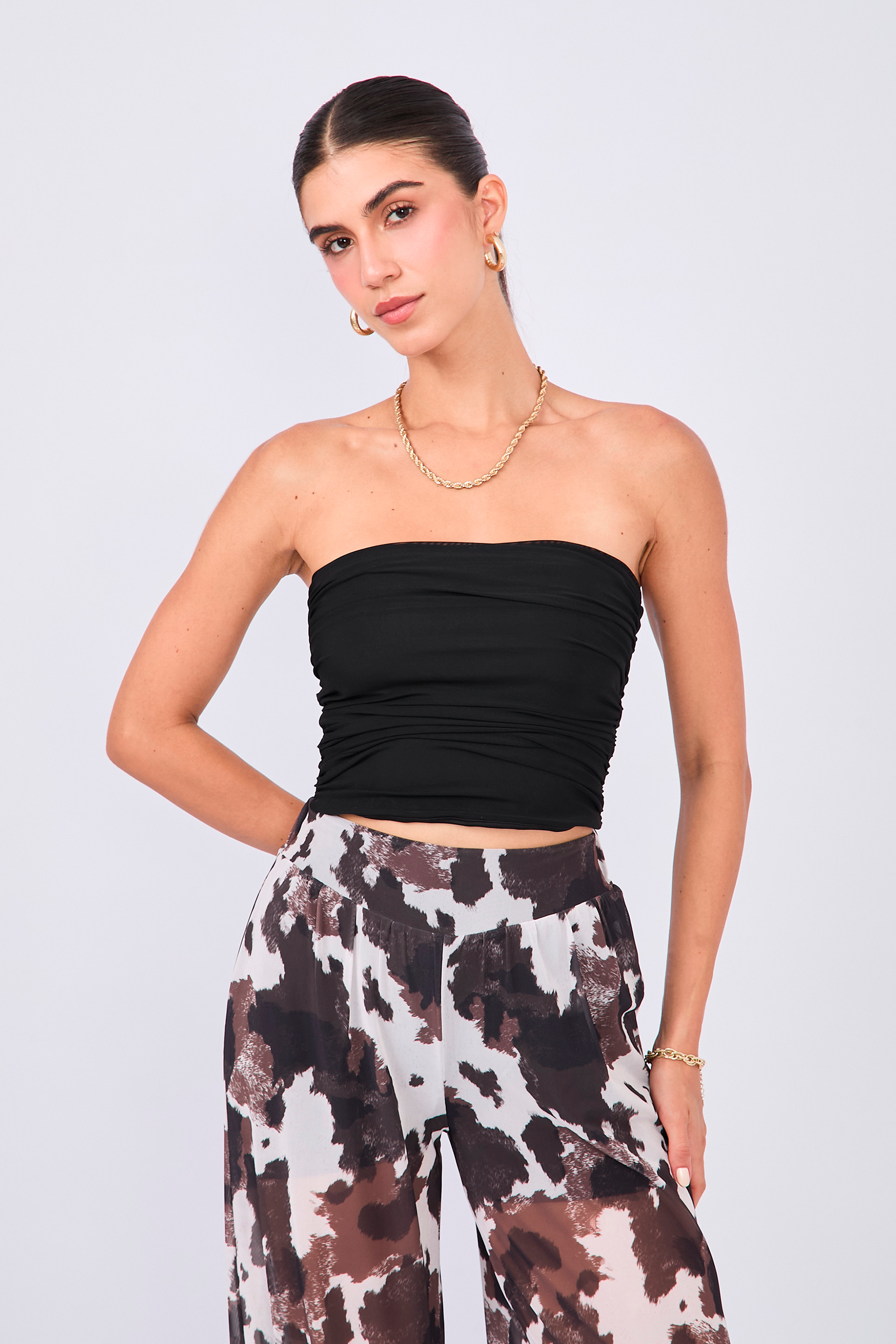 CORSET DRAPEADO NEGRO - TIANA