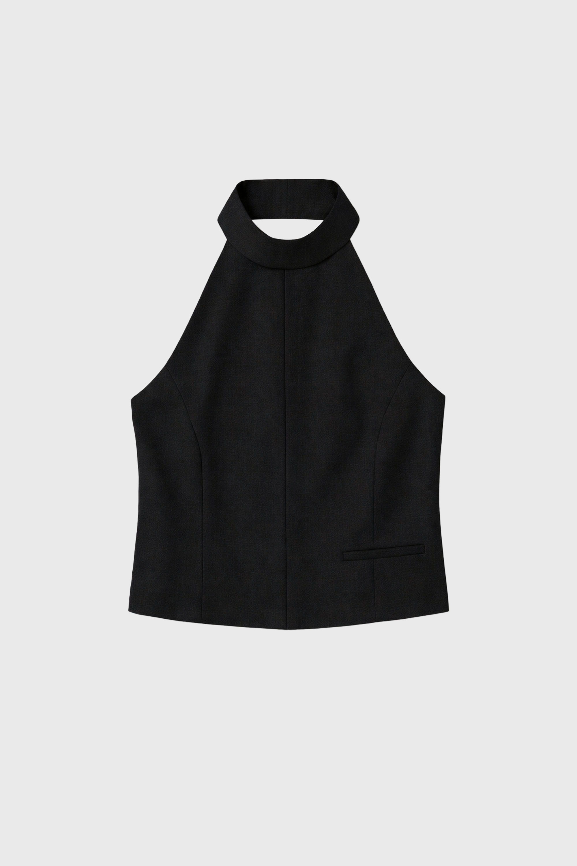 CHALECO CON CUELLO CAMISERO NEGRO - HANNAH