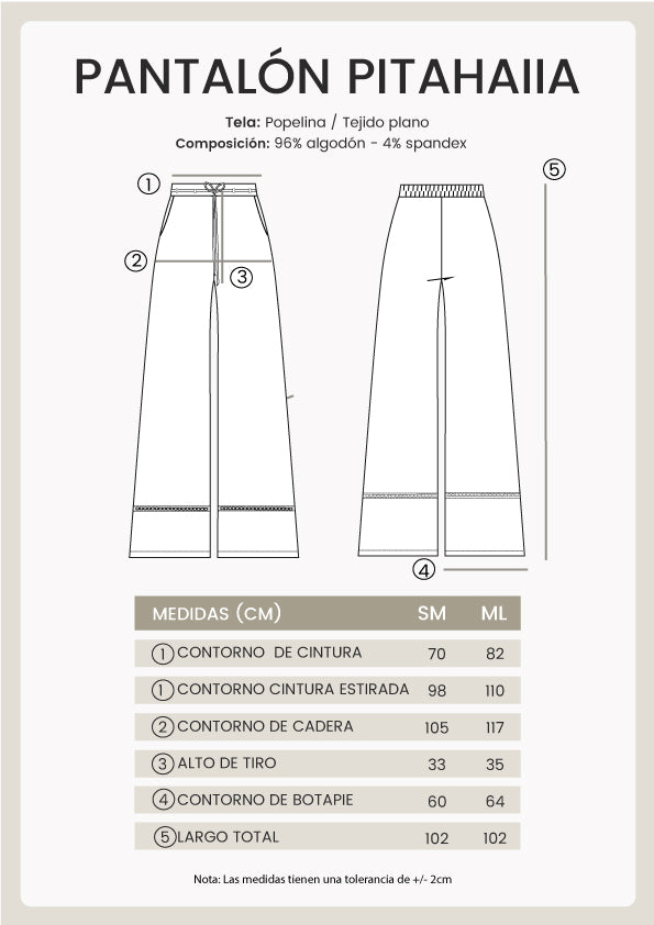 PANTALÓN PALAZZO DE ALGODÓN PERLA PUNTOS NEGRO - PITAHAIIA