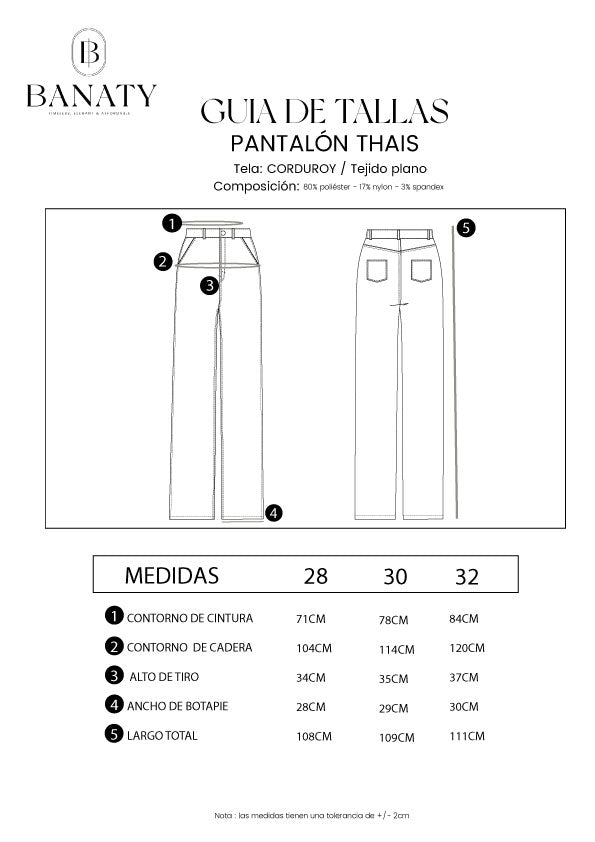 PANTALON A LA CINTURA RECTO NEGRO - THAIS