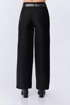 PANTALÓN A LA CINTURA CON PINZAS NEGRO - ANIA