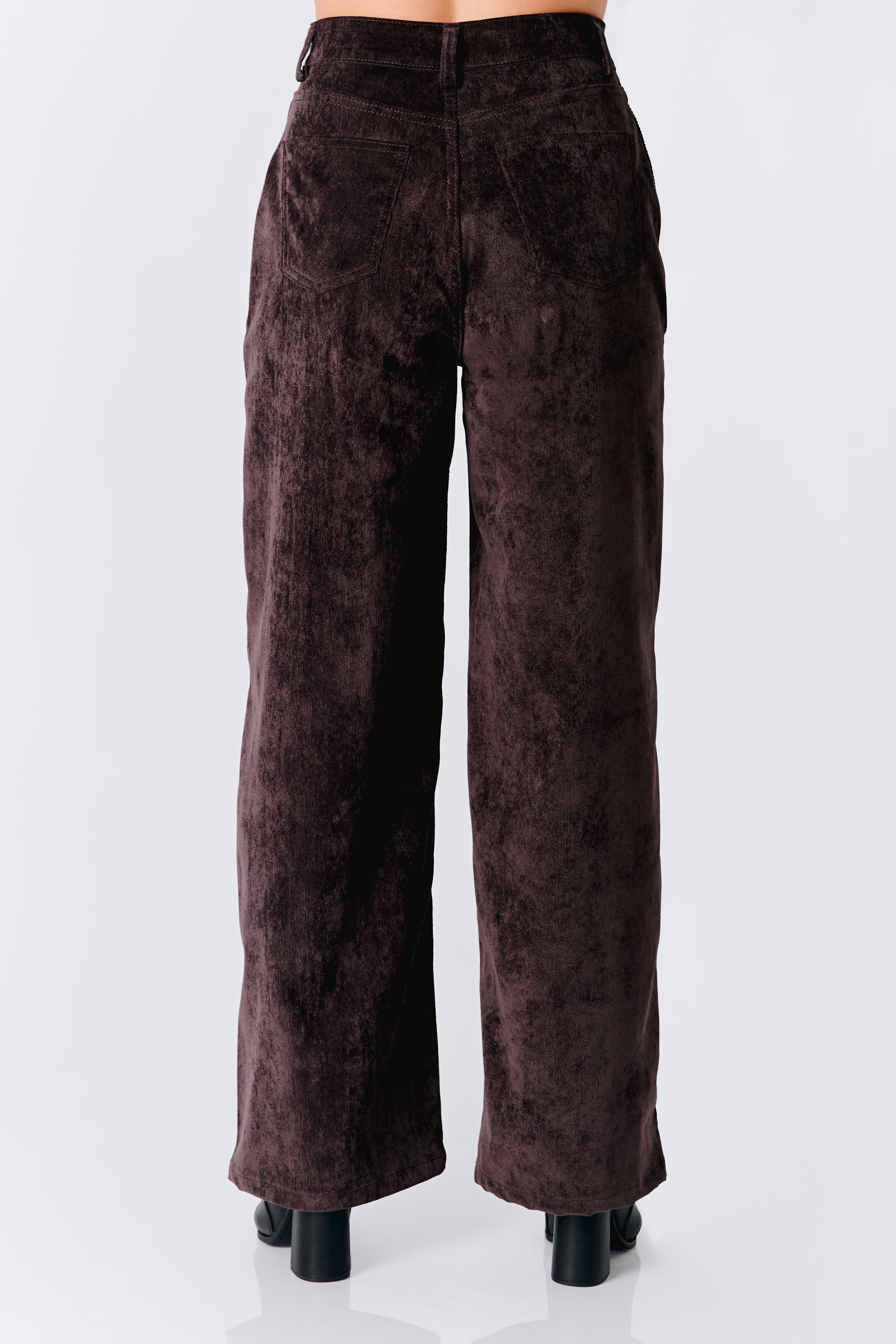 PANTALON A LA CINTURA RECTO MARRÓN - THAIS