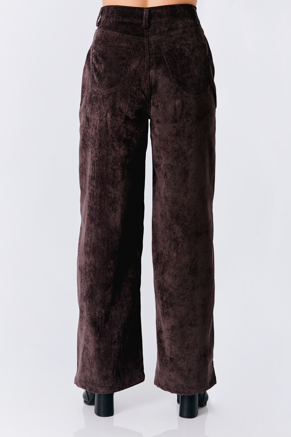 PANTALON A LA CINTURA RECTO MARRÓN - THAIS