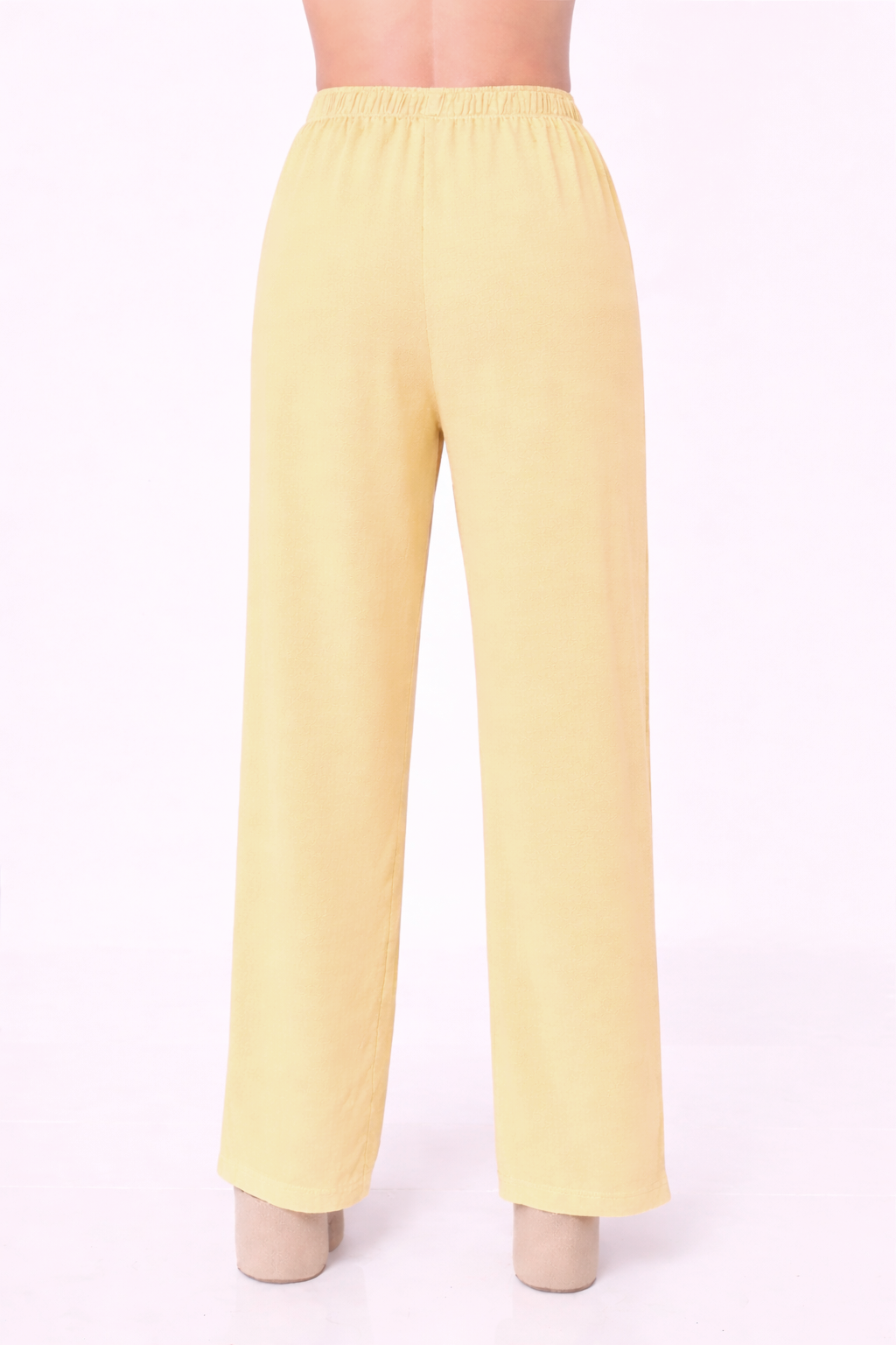 PANTALÓN PALAZZO CON ELÁSTICO POSTERIOR AMARILLO - AFRICA