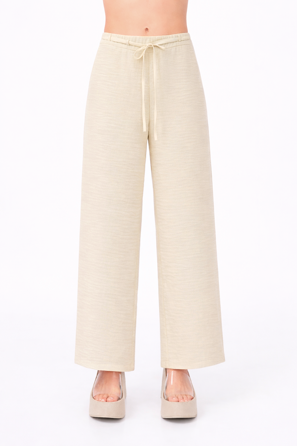 PANTALÓN PALAZZO CON ELÁSTICO POSTERIOR BEIGE - AFRICA