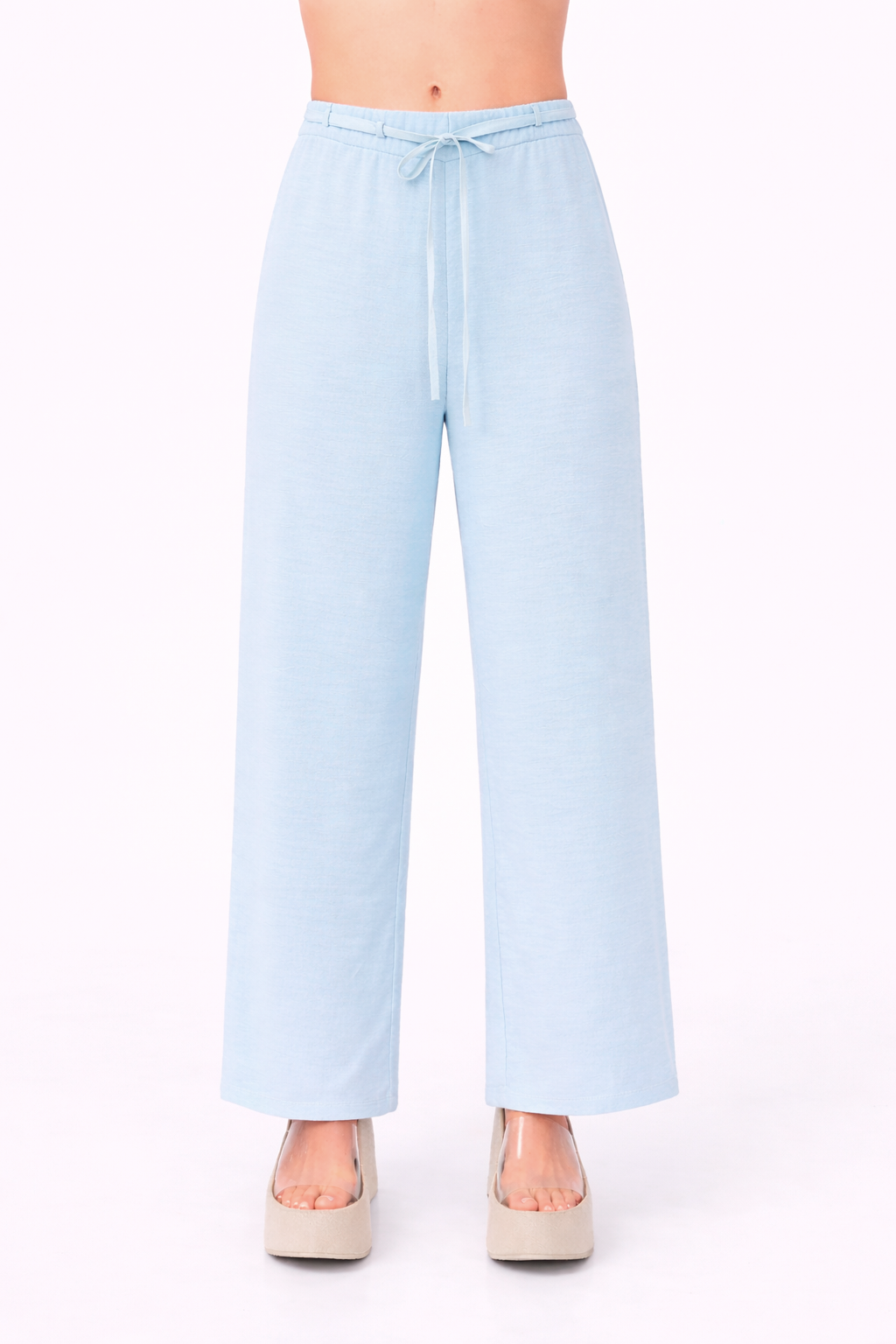 PANTALÓN PALAZZO CON ELÁSTICO POSTERIOR CELESTE - AFRICA
