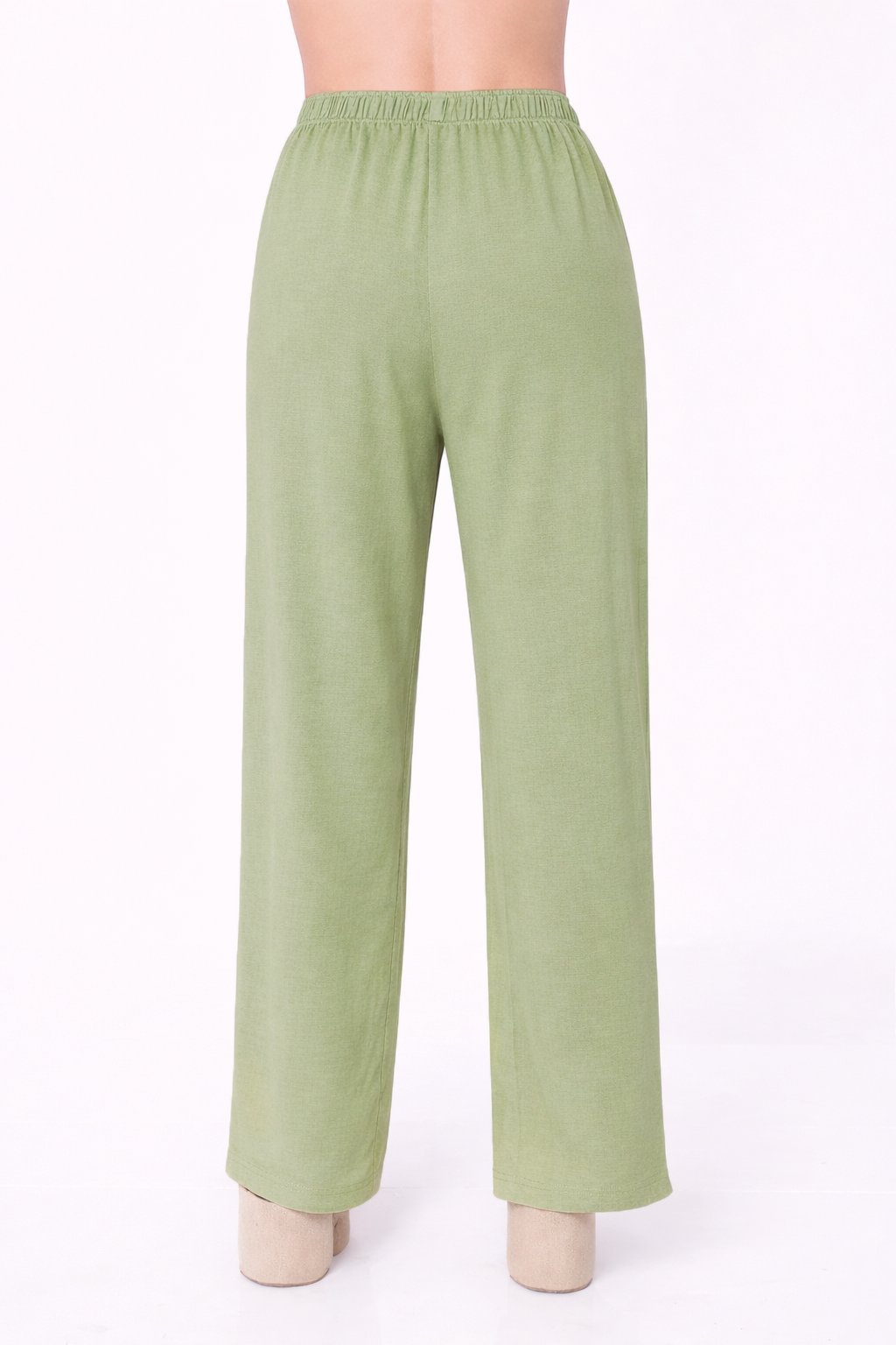 PANTALÓN PALAZZO CON ELÁSTICO POSTERIOR OLIVO - AFRICA