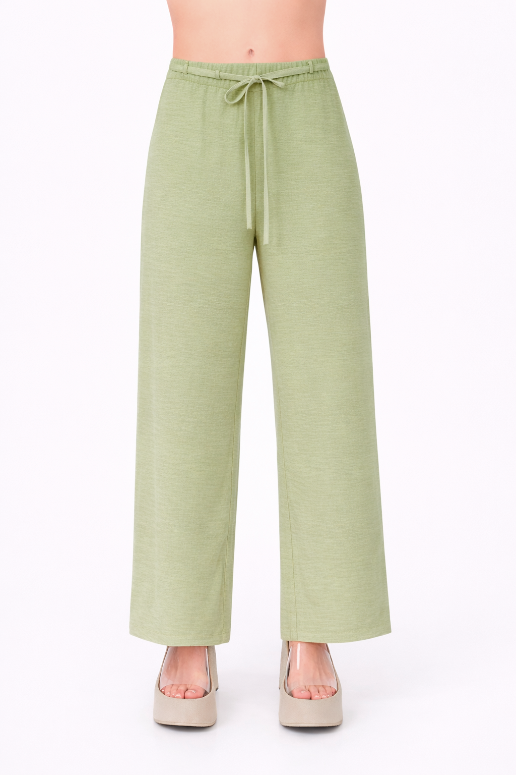 PANTALÓN PALAZZO CON ELÁSTICO POSTERIOR OLIVO - AFRICA