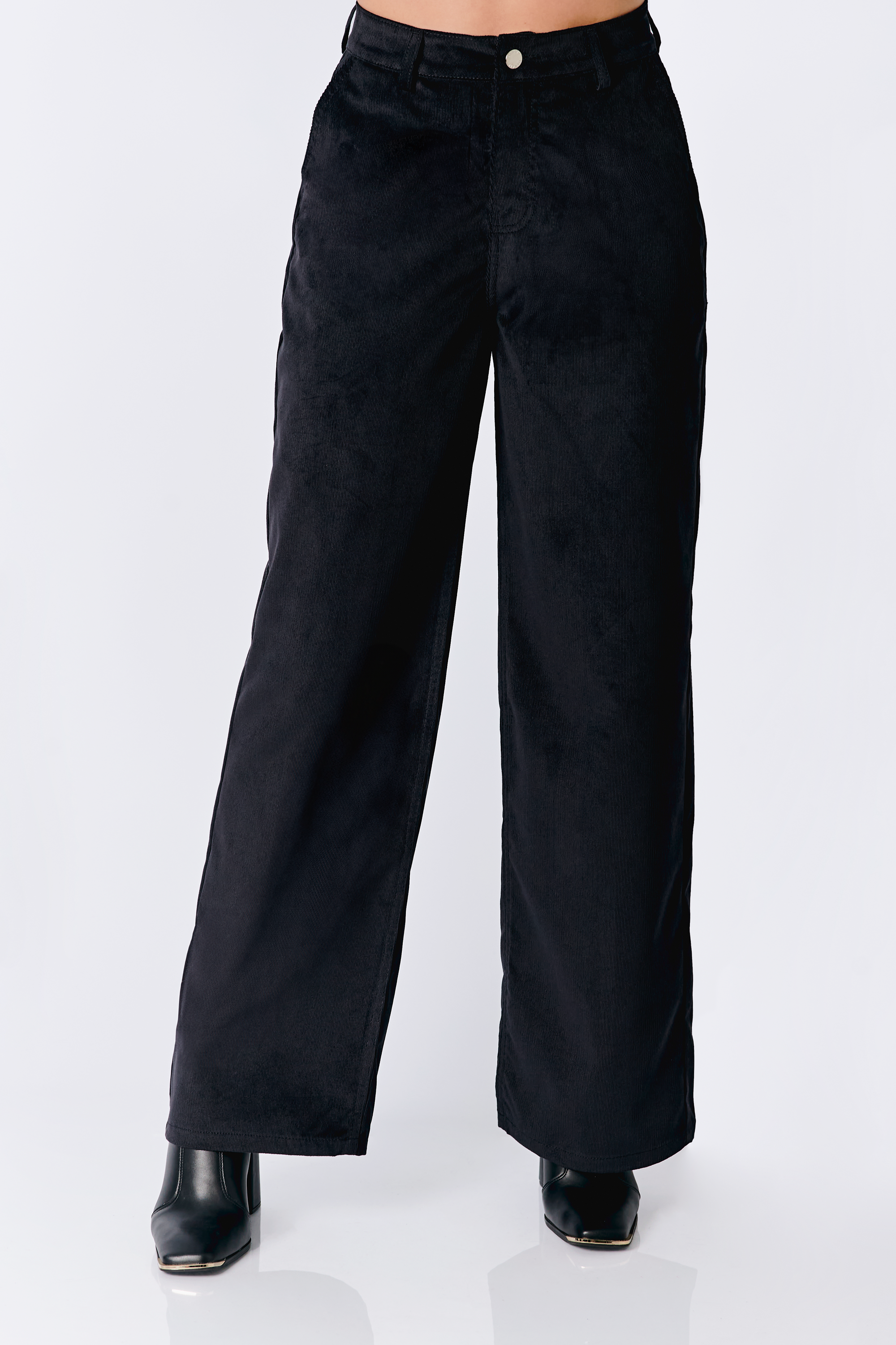 PANTALON A LA CINTURA RECTO NEGRO - THAIS