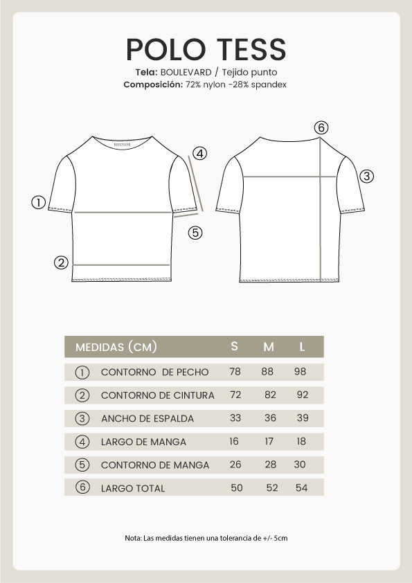 Polo cuello redondo con manga corta negro - Tess