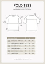 Polo cuello redondo con manga corta negro - Tess