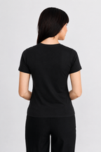 POLO BASICO PARA MUJER DE VISCOSA NEGRO  - CAMILA