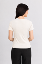 POLO BASICO PARA MUJER DE VISCOSA PERLA  - CAMILA
