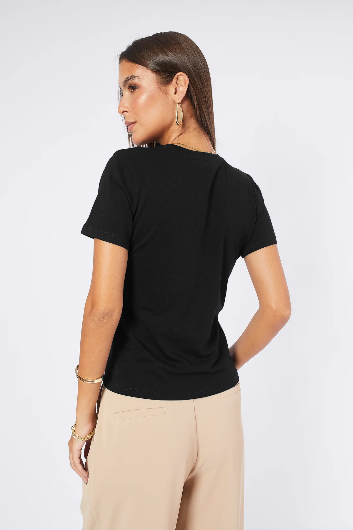 WOMEN'S CAMILA BLACK PIMA COTTON POLO SHIRT