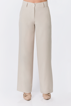 PANTALON SEMI PALAZZO CON BOLSILLOS LATERALES BEIGE - DHALIA
