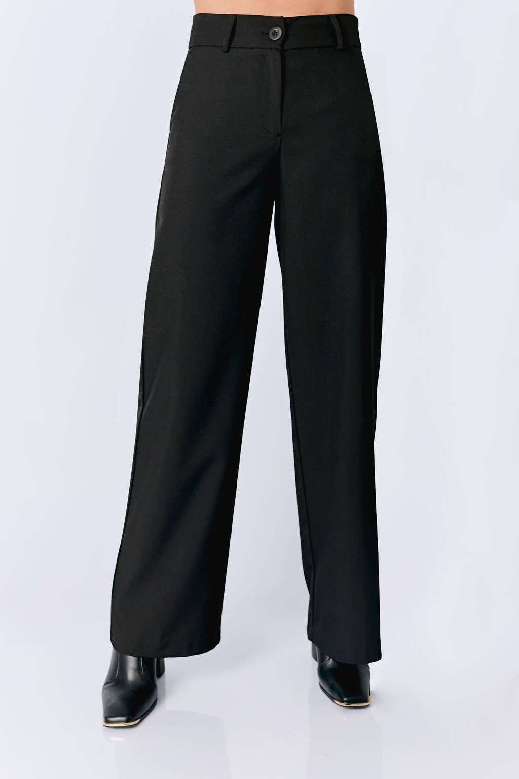 PANTALON SEMI PALAZZO CON BOLSILLOS LATERALES NEGRO - DHALIA