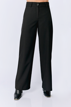 PANTALON SEMI PALAZZO CON BOLSILLOS LATERALES NEGRO - DHALIA