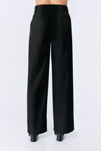 PANTALON SEMI PALAZZO CON BOLSILLOS LATERALES NEGRO - DHALIA
