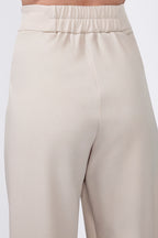 Pantalón recto con cierre lateral invisible beige - Sienna