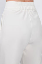 Pantalón recto con cierre lateral invisible perla - Sienna