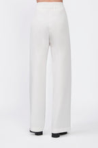 Pantalón recto con cierre lateral invisible perla - Sienna