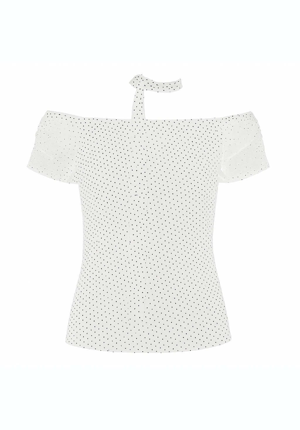 TOP POLKA DOTS EN TULL CON CHALINA EXTRA BLANCO - LUNA