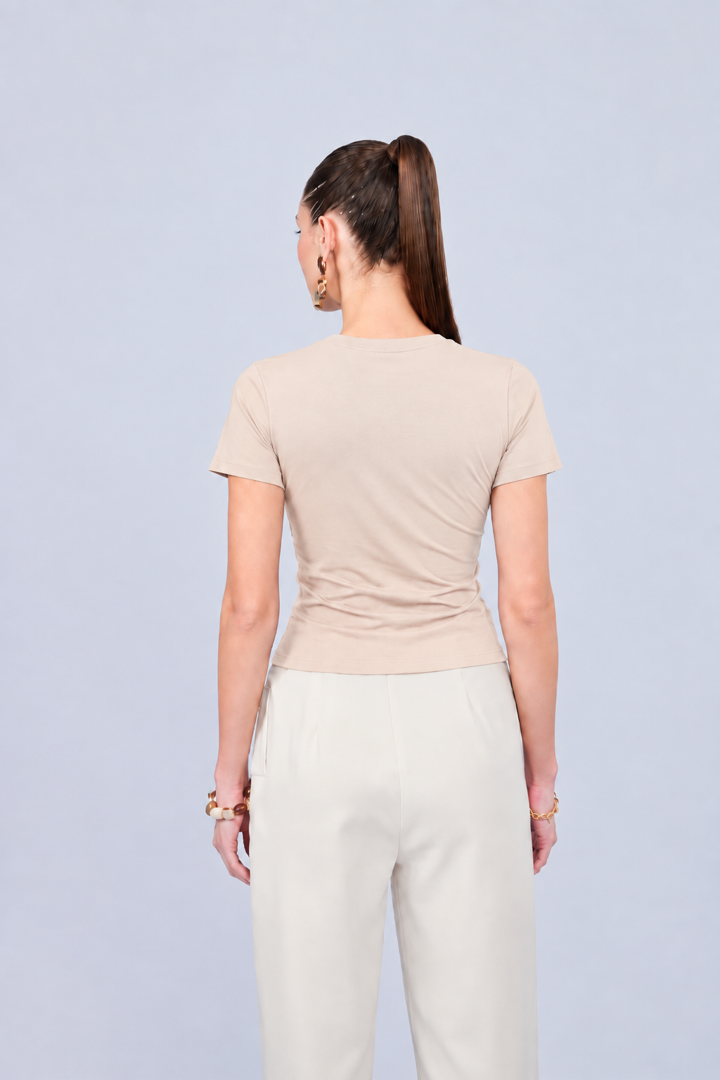 POLO DE VISCOSA  BEIGE - ESTEFANIA