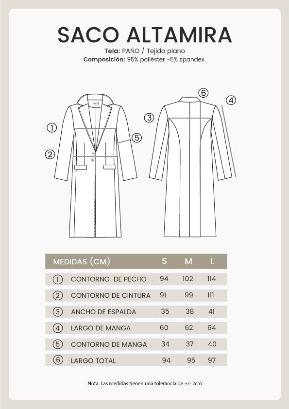 SACO LARGO CON BOLSILLOS FUNCIONALES NEGRO - ALTAMIRA