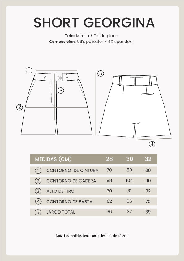 SHORT SASTRERO PERLA - GEORGINA
