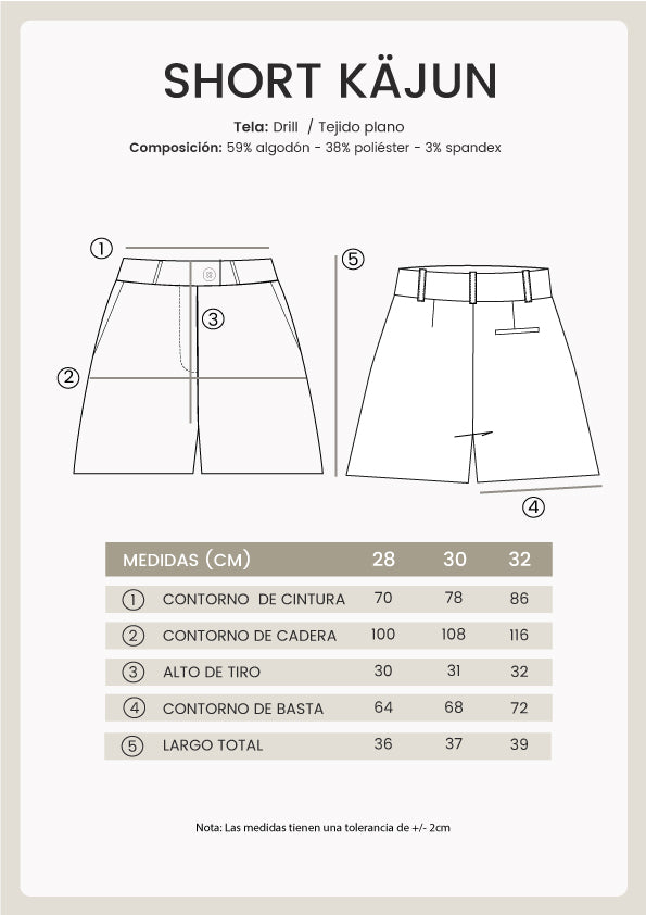 SHORT DE DRILL A LA CINTURA PRINT COW  - KÄJUN