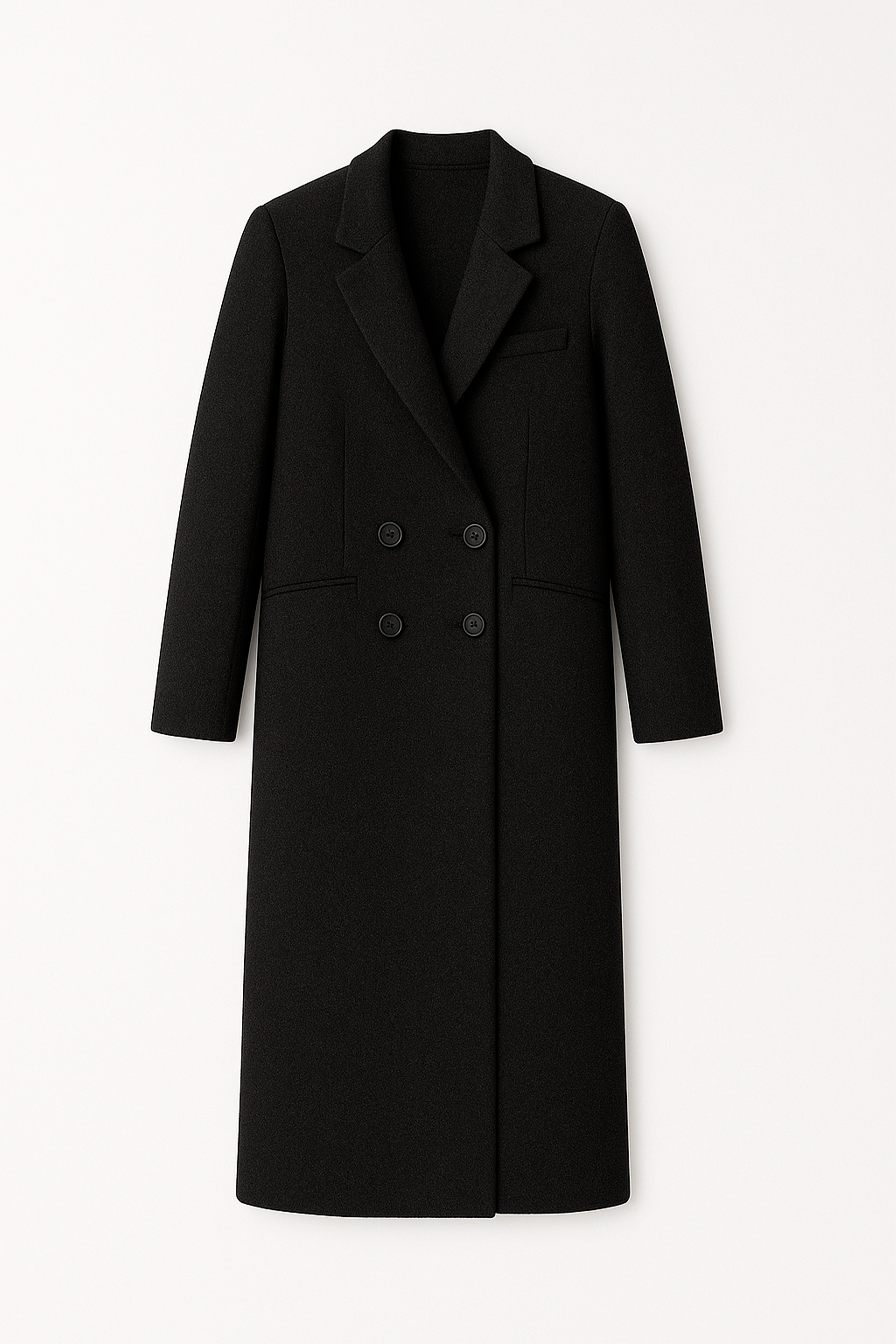 Saco largo con solapa y bolsillos funcionales Negro - Cameron