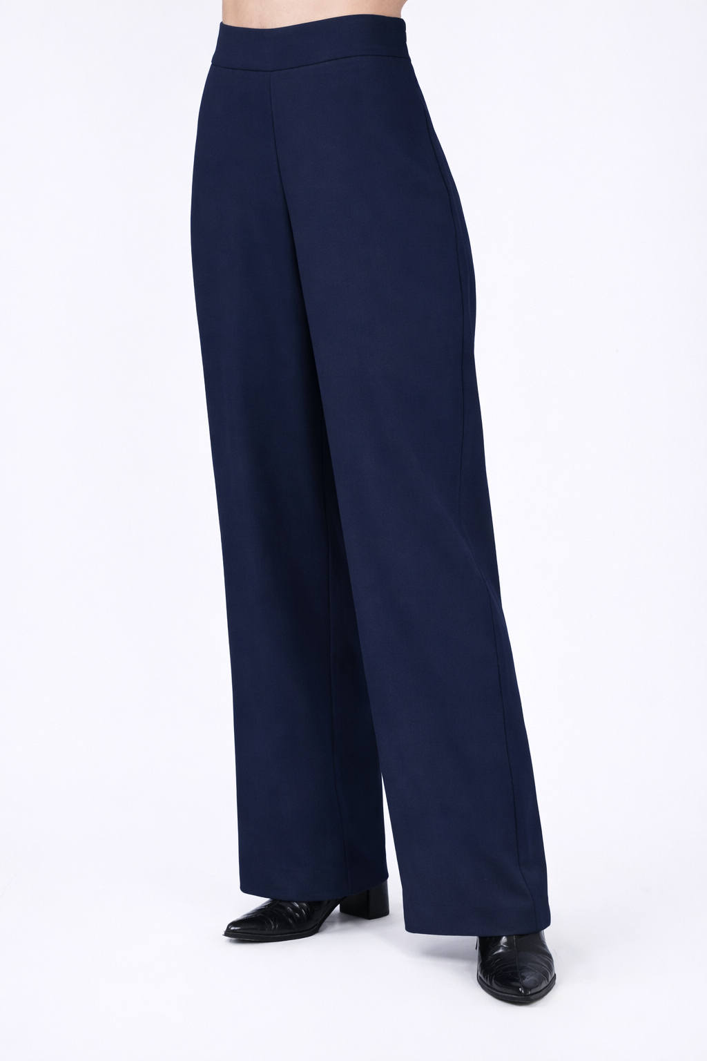 Pantalón recto con cierre lateral invisible marino - Sienna