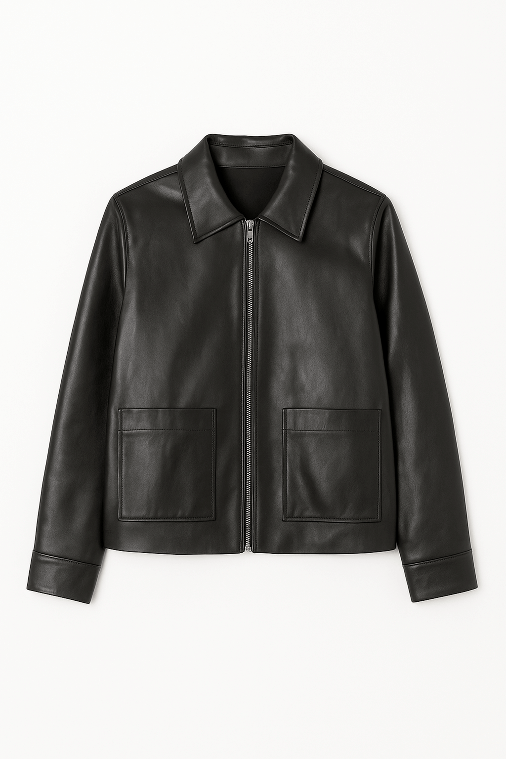 CASACA GINEBRA DE CUERINA CON CIERRE NEGRO