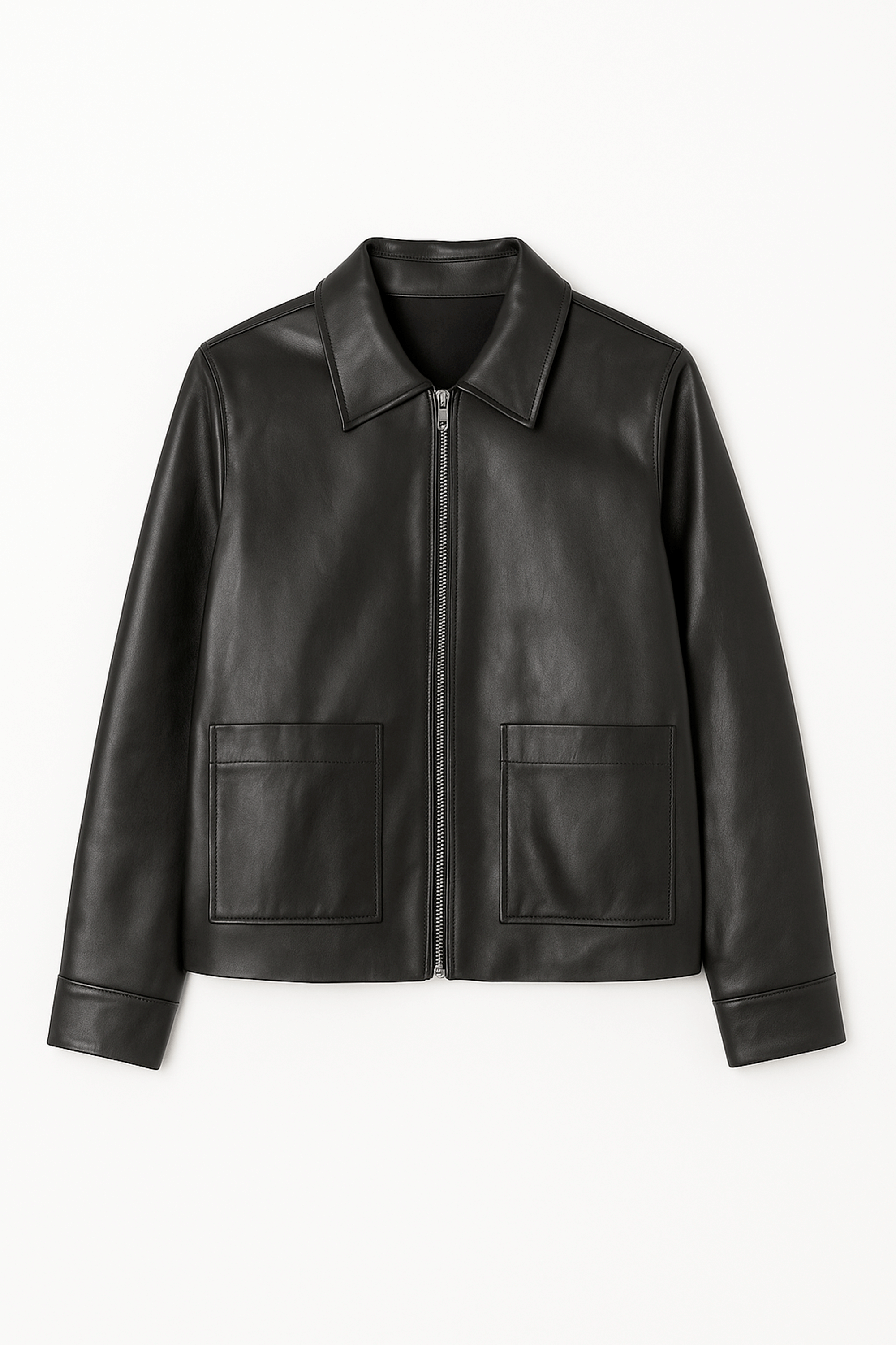 CASACA GINEBRA DE CUERINA CON CIERRE NEGRO