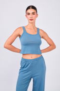 TOP DE ALGODÓN PIMA EN AZUL COBALTO – CHLEO