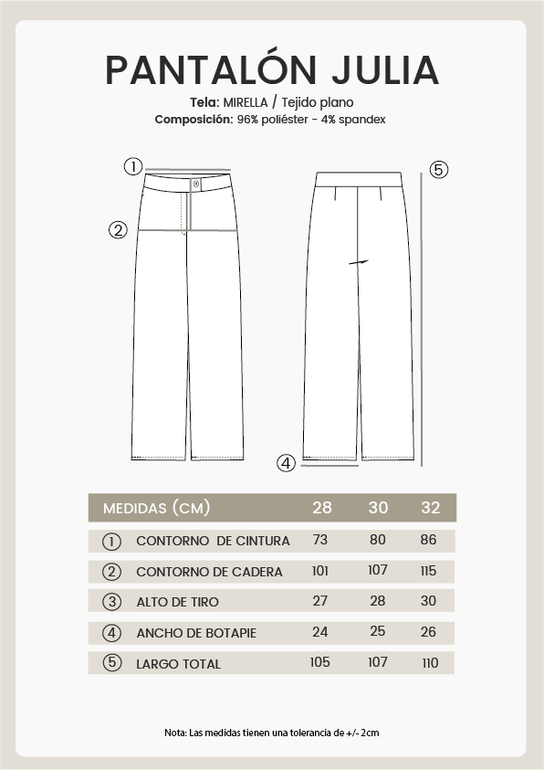 Pantalón sastre Beige - Julia mirella