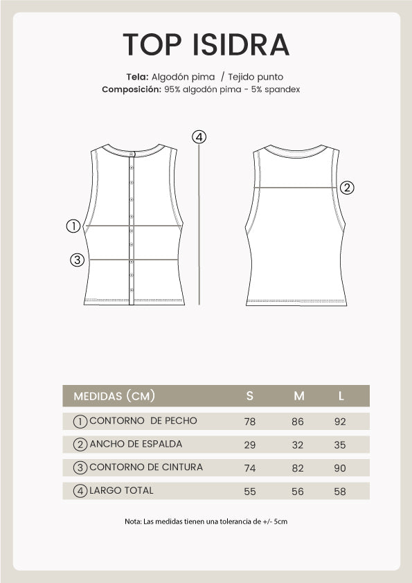 TOP BÁSICO CON BOTONES FRONTALES DE ALGODÓN PIMA NEGRO - ISIDRA