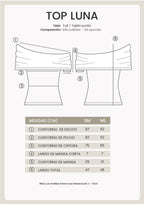 TOP EN TULL CON CHALINA EXTRA PERLA -  LUNA