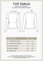 TOP MANGA LARGA DE ENCAJE CUELLO ALTO MARRÓN - EMILIA